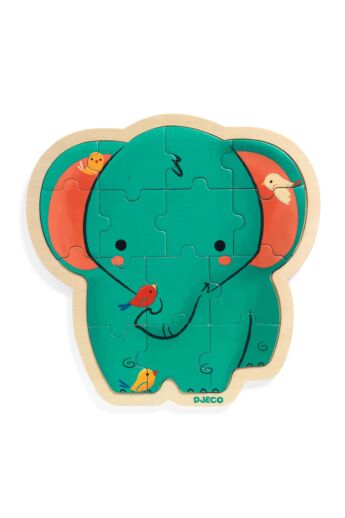 Djeco - Fa puzzle - Elefánt, 14 db-os - Puzzlo Elephant
