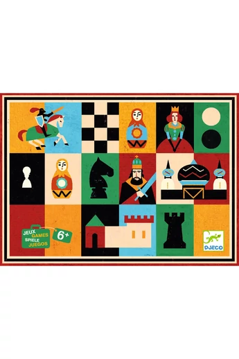 Djeco - Társasjáték klasszikus - Sakk, Kínai sakk és Dáma - Chess+Checkers  Djeco - Társasjáték klasszikus - Sakk, Kínai sakk és Dáma - Chess+Checkers