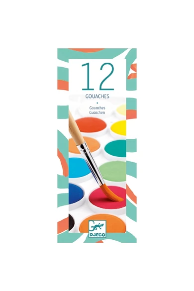 Djeco Gouache festék - 12 klasszikus szín -12 couleurs gouache