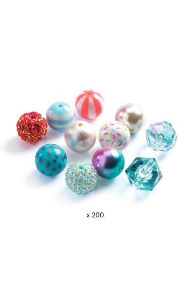 Djeco - Ékszerkészítő készlet - Buborék gyöngyök, arany - Bubble beads, Gold